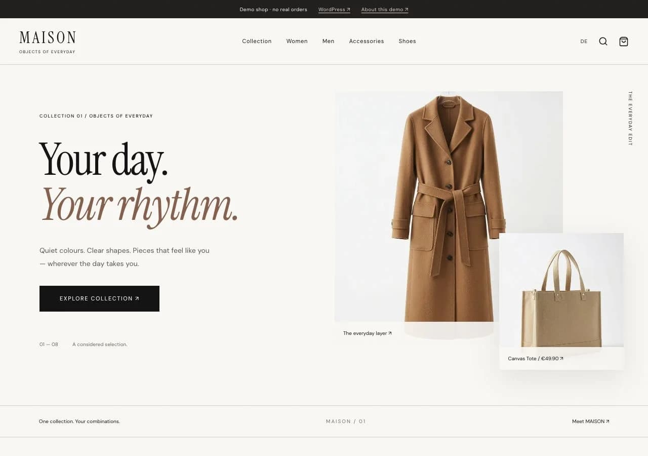 MAISON homepage in Next.js