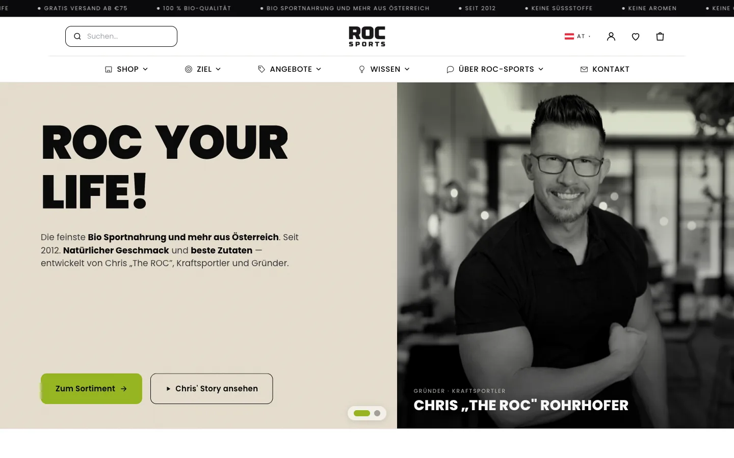 ROC Sports: Next.js shop for organic sports nutrition